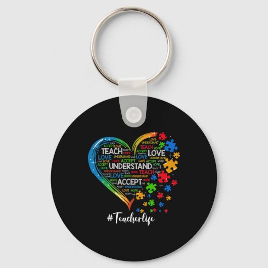 Porte-clés Apprendre Accepter Comprendre Amour Enseignant Coe (Recto)