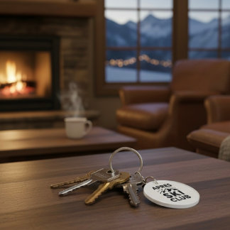 Porte-clés Apres Ski Club Mountain Logo - Custom Mens Winter 