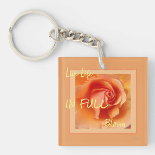 Porte-clés Apricot Peach Rose Flower Close Up