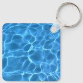 Porte-clés Aqua Blue and White Swimming Pool Photo Monogram (Dos)