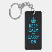 Porte-clés Aqua Blue Gardez le calme et continuer (Devant gauche)