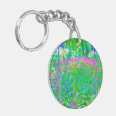 Porte-clés Aqua Blue Impressionistic Garden Paysage (Devant gauche)