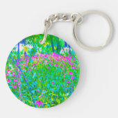 Porte-clés Aqua Blue Impressionistic Garden Paysage (Dos)