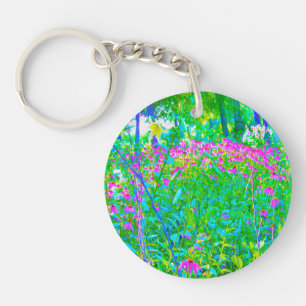 Porte-clés Aqua Blue Impressionistic Garden Paysage