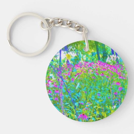 Porte-clés Aqua Blue Impressionistic Garden Paysage (Devant)