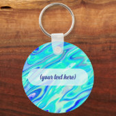 Porte-clés Aqua Blue Marble Texture Abstrait Motif liquide (Recto)