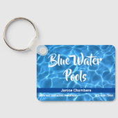 Porte-clés Aqua Blue Swimming Pool Cleaning Service (Verso)
