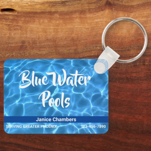 Porte-clés Aqua Blue Swimming Pool Cleaning Service (Recto)