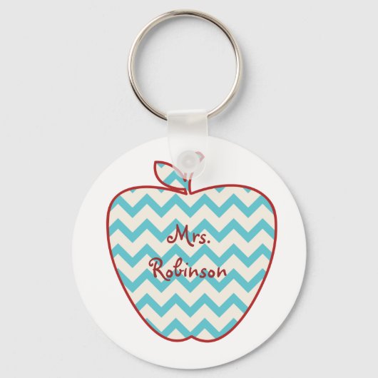 Porte-clés Aqua Chevron Enseignant Apple (Recto)