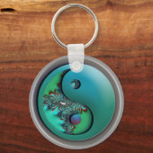 Porte-clés Aqua Fractal Silver Yin Yang Porte - clé (Recto)