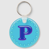 Porte-clés Aqua Initial P (Recto)