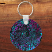 Porte-clés Aqua Magenta et Abstrait noir (Recto)