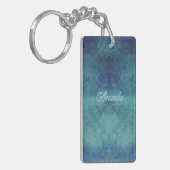 Porte-clés Aqua moderne et Abstrait pourpre (Devant gauche)