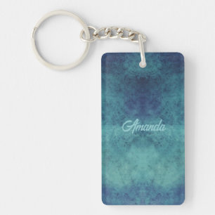 Porte-clés Aqua moderne et Abstrait pourpre