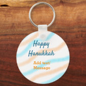 Porte-clés Aqua orange happy Hanoukka ajouter un nom message  (Verso)