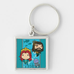 Porte-clés Aquaman   Chibi Mera et graphique sous-marin