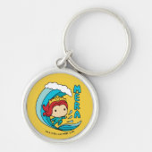 Porte-clés Aquaman | Chibi Mera Riding Vague Graphique (Devant)