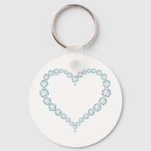 Porte-clés Aquamarine Gem Heart