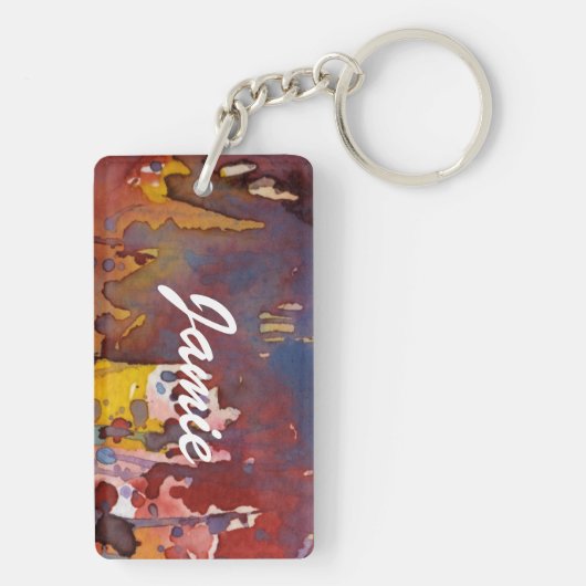 Porte-clés aquarelle 8 d'arrière - plan (Dos)