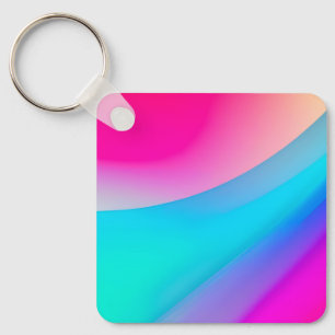 Porte-clés Aquarelle abstraite pastel ombré rose bleu