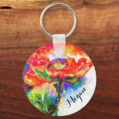 Porte-clés Aquarelle Abstraite rouge (Recto)