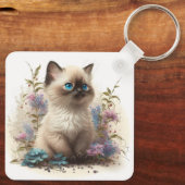 Porte-clés Aquarelle adorable Birman Kitten (Verso)