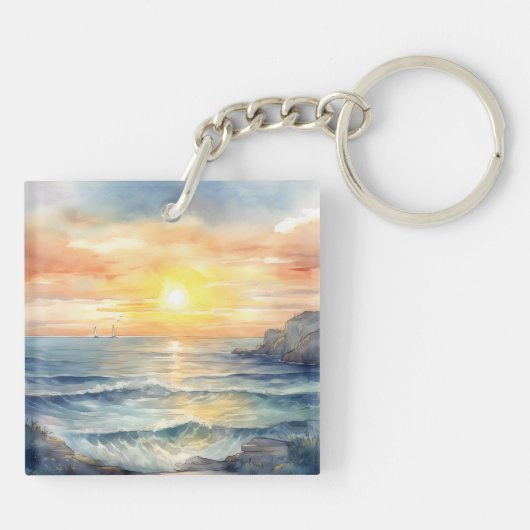 Porte-clés Aquarelle Arrière - plan (Dos)