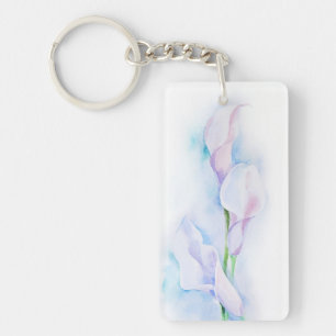 Porte-clés aquarelle avec 3 callas