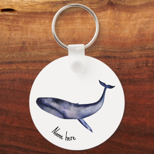 Porte-clés Aquarelle Baleine bleue (Verso)