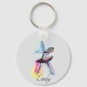 Porte-clés Aquarelle Ballerina Dancer Thème (Recto)