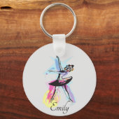 Porte-clés Aquarelle Ballerina Dancer Thème (Recto)