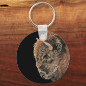 Porte-clés Aquarelle Bison Buffle Faune Animale Nature (Recto)