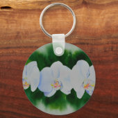 Porte-clés Aquarelle blanc Orchidées (Recto)