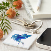Porte-clés Aquarelle bleu Betta Fish (Devant Droit)
