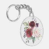 Porte-clés Aquarelle Blush et vin Floral Bridesmaid Keycha (Devant gauche)