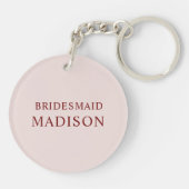 Porte-clés Aquarelle Blush et vin Floral Bridesmaid Keycha (Dos)