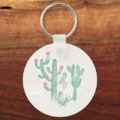 Porte-clés Aquarelle bohémienne Cactus (Recto)