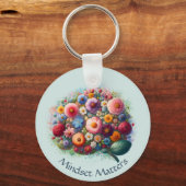 Porte-clés Aquarelle Boho Floral Positif Citation (Recto)