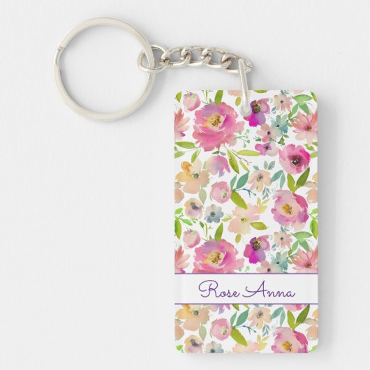 Porte-clés Aquarelle Boho Pastel (Devant)