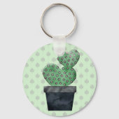 Porte-clés Aquarelle Cactus en pot Plante (Verso)