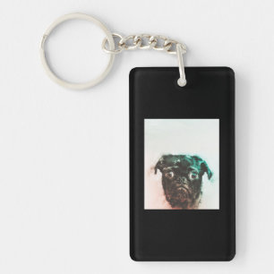 Porte-clés Aquarelle carlin Aquarelle d'art de chien de Car