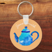 Porte-clés Aquarelle couleur bleu teapot (Recto)