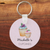 Porte-clés Aquarelle Coupe-Gâteaux Et Fruits (Recto)
