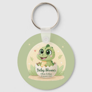 Porte-clés Aquarelle Cute Dinosaur Baby shower Garçon de verd