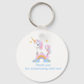 Porte-clés Aquarelle Cute personnalisée Rainbow Unicorn (Verso)