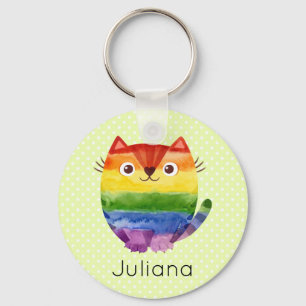 Porte-clés Aquarelle Cute Pride Kitty