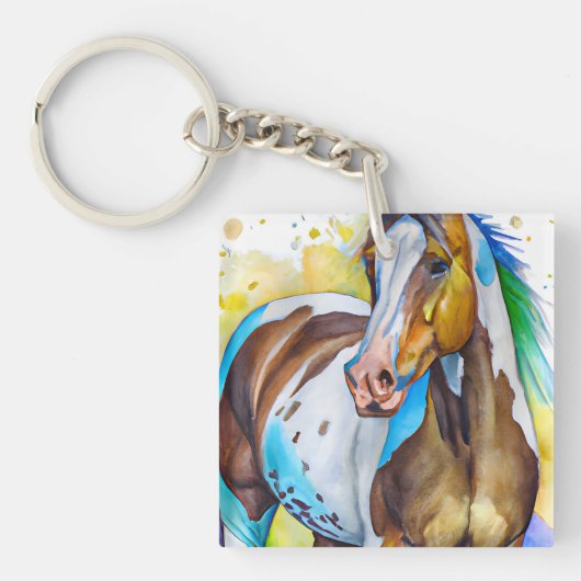 Porte-clés Aquarelle de Cheval de peinture (Devant)