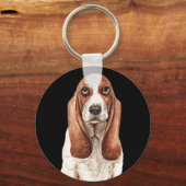 Porte-clés Aquarelle de chien chiot mignonne Hound (Recto)