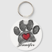 Porte-clés Aquarelle de dessin Amoureux des chiens (Recto)