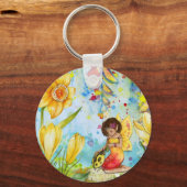 Porte-clés Aquarelle de fée illustration fantaisie (Recto)